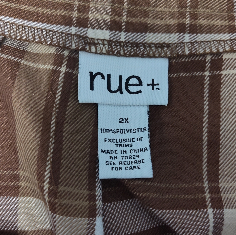💙 Rue+ Brown Plaid Skirt - Picture 5 of 9